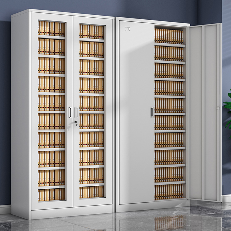 Modish Grey Steel Office Storage Cabinet with adjustable shelves and locking doors