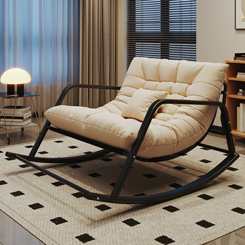 Non-Scratch Indoor Upholstered Modern Rocking Chair with Removable Cushions 1 Piece