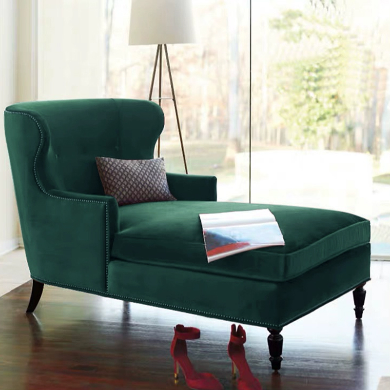 Elegant Velvet Chaise Lounge with Dual-Sided Arm and Storage Option