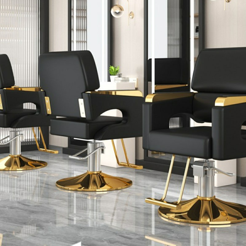 Height Adjustable 360 Swivel Styling Chair with L-Shape Design and Faux Leather Upholstery