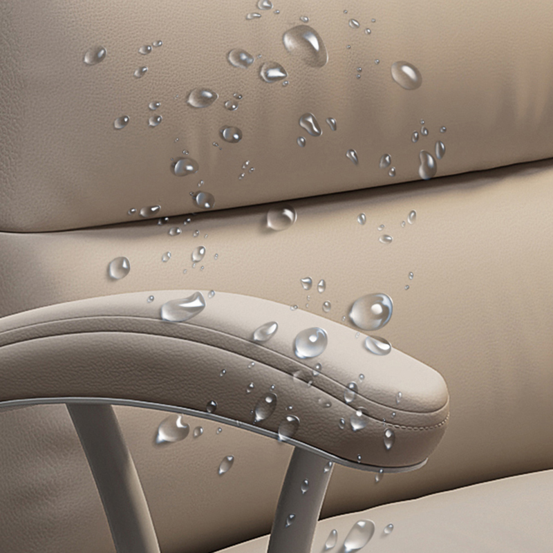 Leather Mid-Back Task Chair with Adjustable Height and Casters