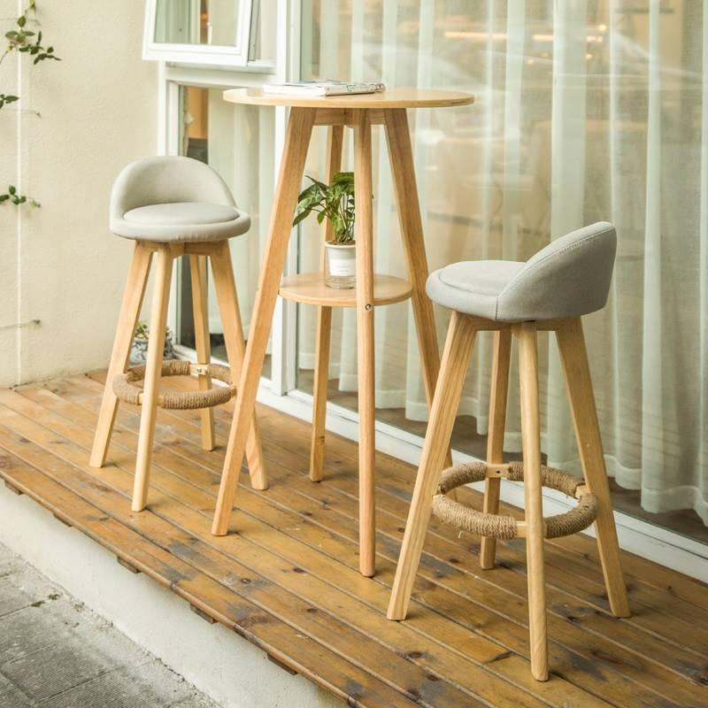 Scandinavian Round 91.44 cm Rubberwood Bar Table Non-Adjustable Height Partial Assembly No Storage Legs
