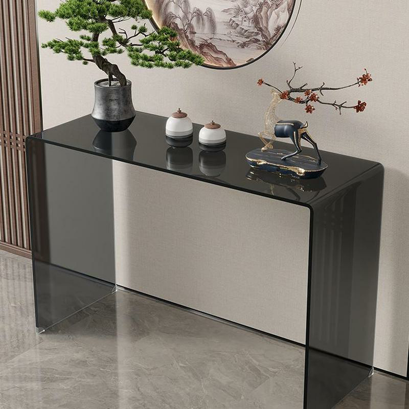 Modern Style Rectangular Console Table in Glass without Cabinet Standard 15.7 Inches