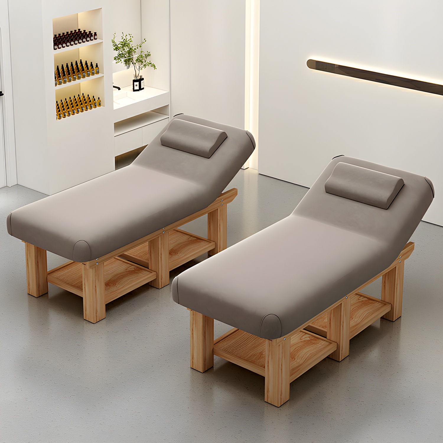Extra-Large Rectangular Wood Facial & Massage Bed with 500+ lbs Weight Capacity & Scratch Resistant