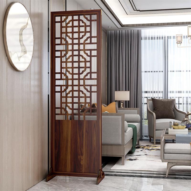 1 Traditional Single Panel Manufactured Wood Room Divider with 30cm Width - No Drilling Required