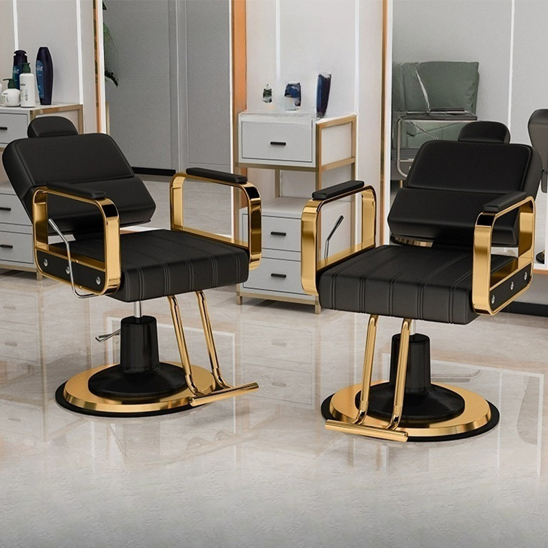 Adjustable Back / Height Barber Chair with Headrest & Padded Armrest