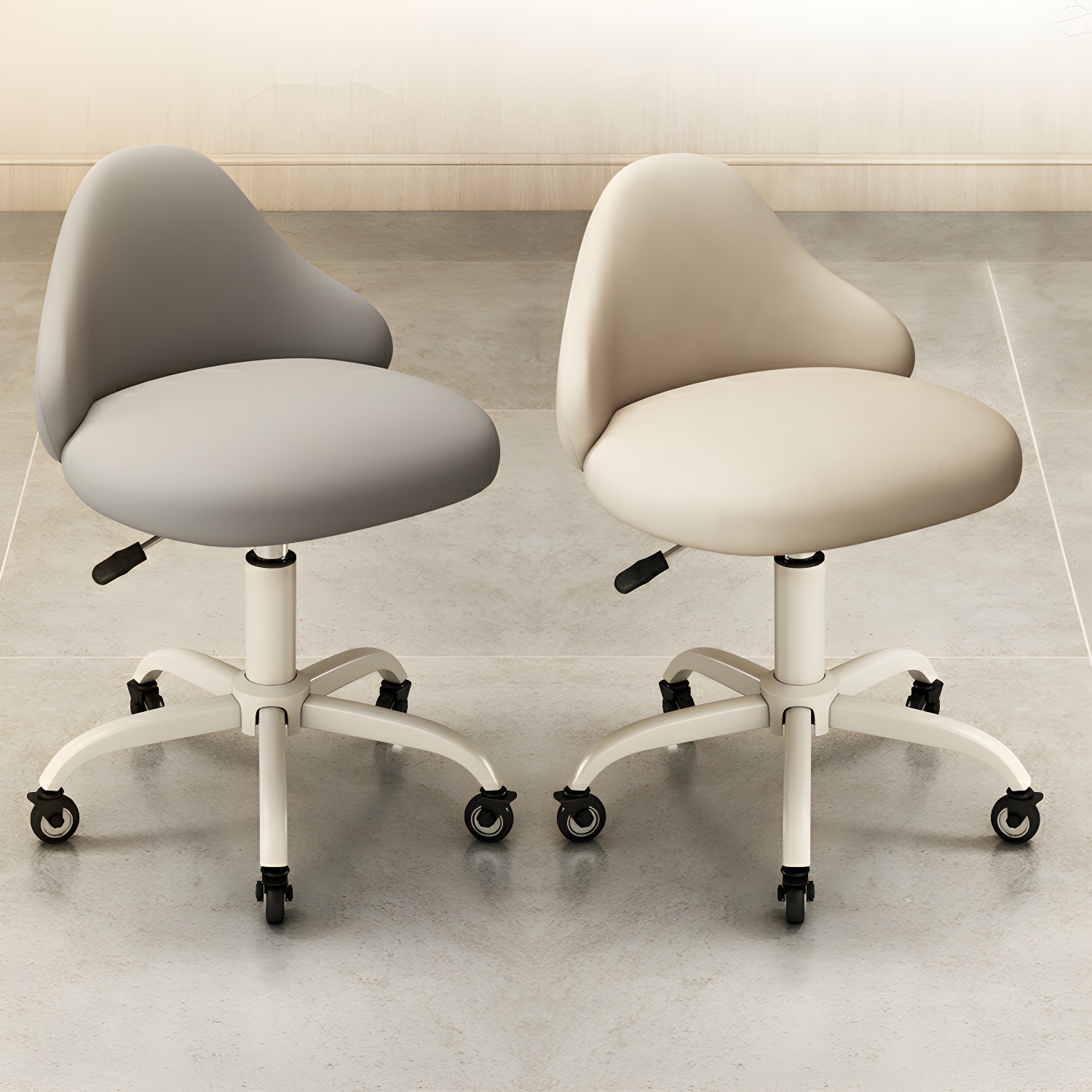 Ergonomic 360 Degrees Swivel Metal Styling Chair with Five Wheels