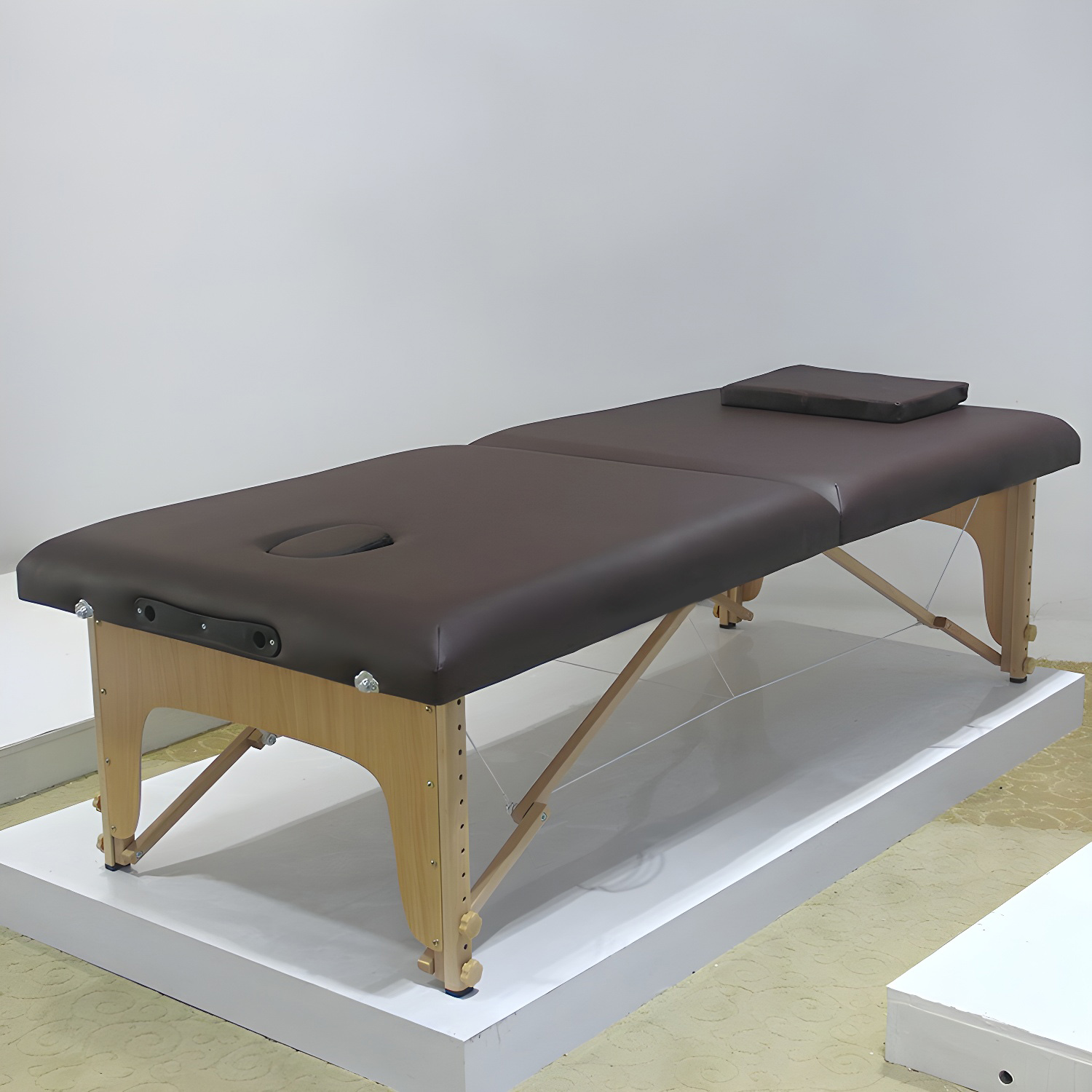 Extra Large Adjustable Wood Facial & Massage Bed with Stackable Feature