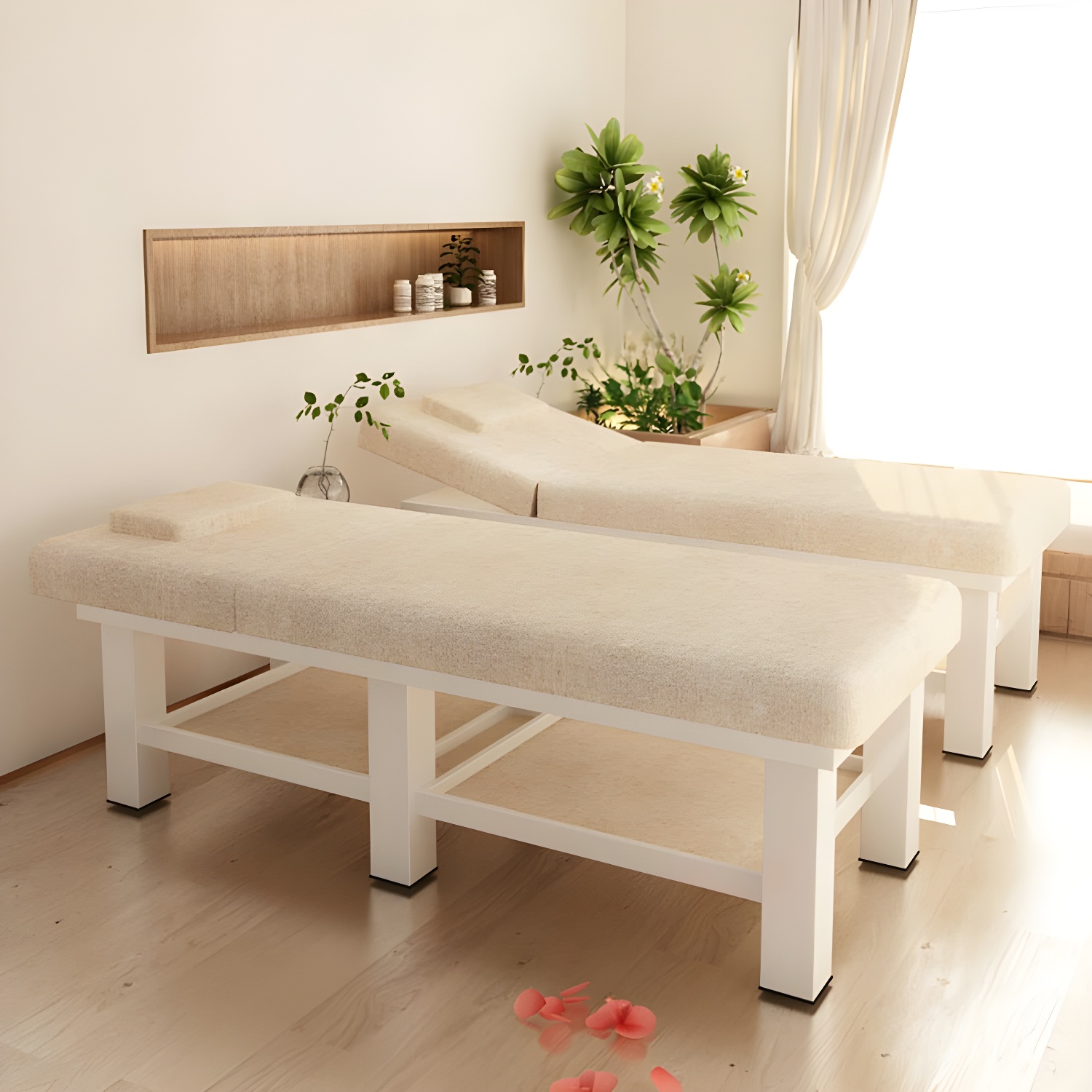 Solid Modern & Contemporary Facial & Massage Bed - Fixed Height