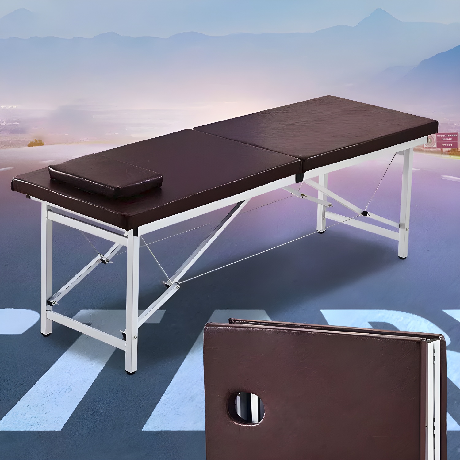 Foldable and Portable Facial & Massage Bed with Anti Slip Foot Pads