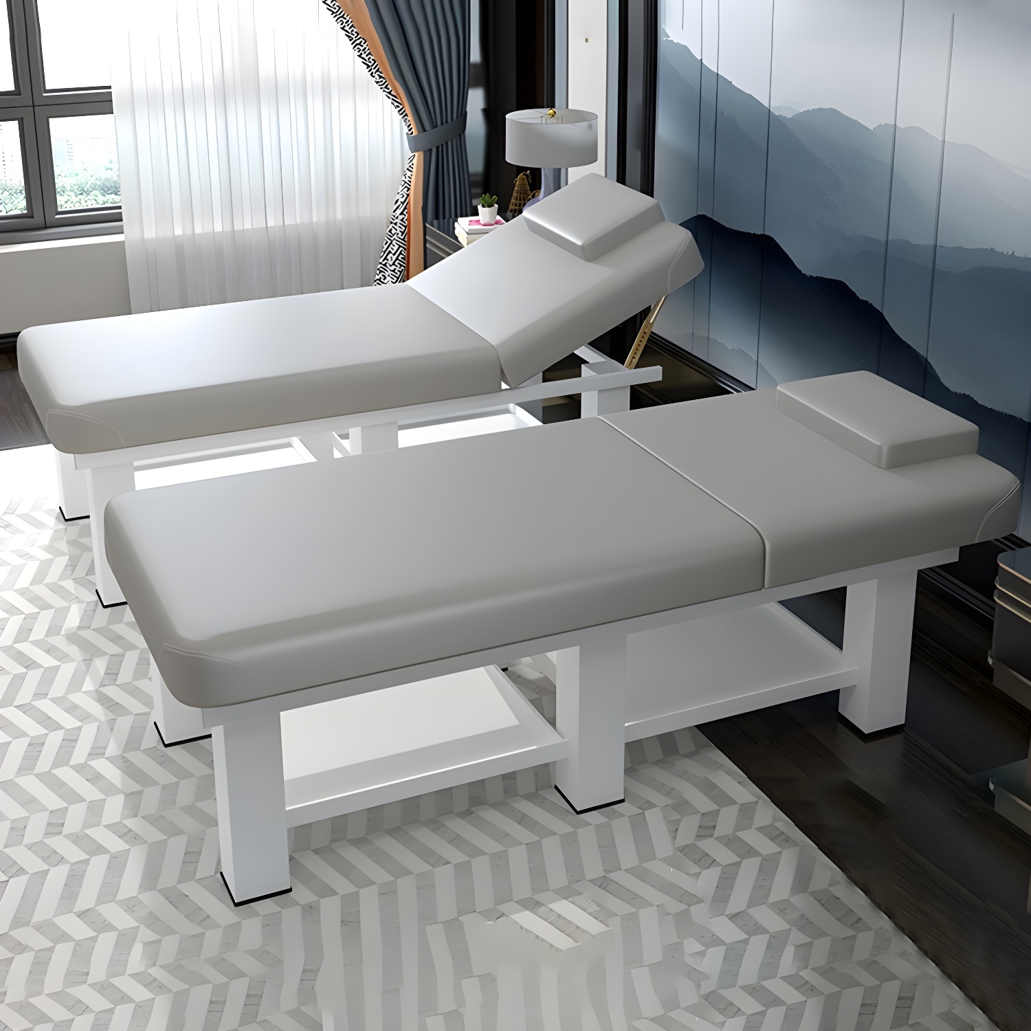 24.4" Overall Height Rectangular Massage Table with Metal Frame