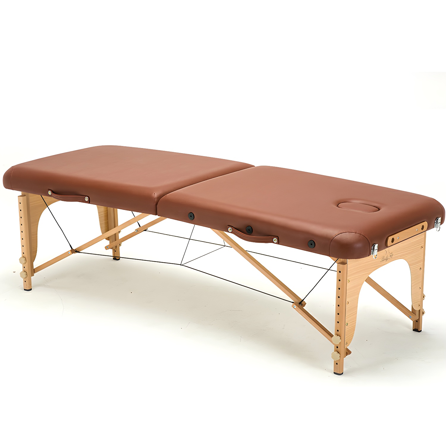 Foldable 72.8" L x 27.5" W x 34.6" H PVC Leather Portable Massage Beds with Beech Legs