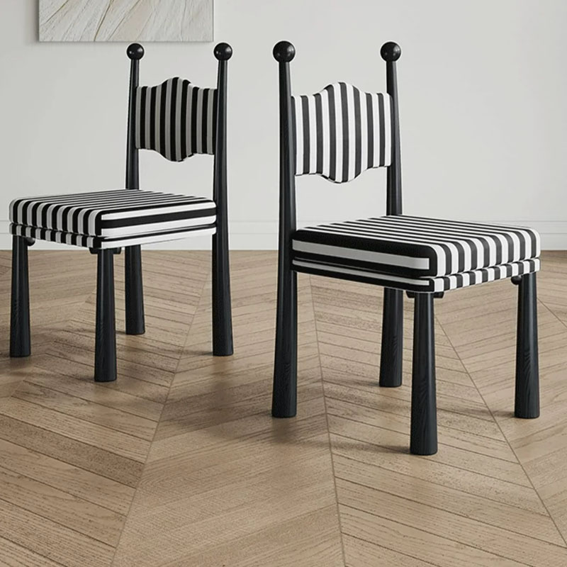 Modern Upholstered Armless Dining Chair with Wood Leg for Home