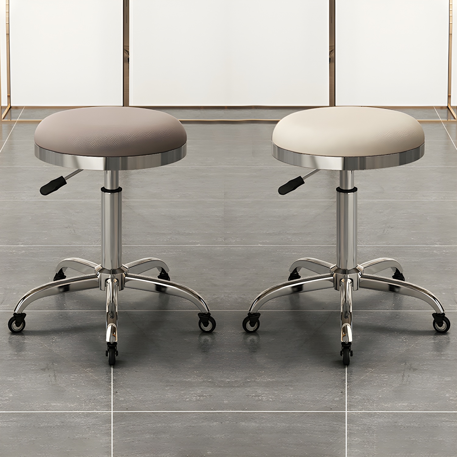 13" D x 22" H Memory Foam Adjustable Styling Chairs with Wheels Abrasion Resistance