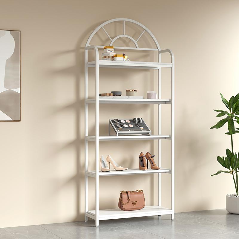 Modern Living Room Display Stand with Open Storage and Wooden Shelves