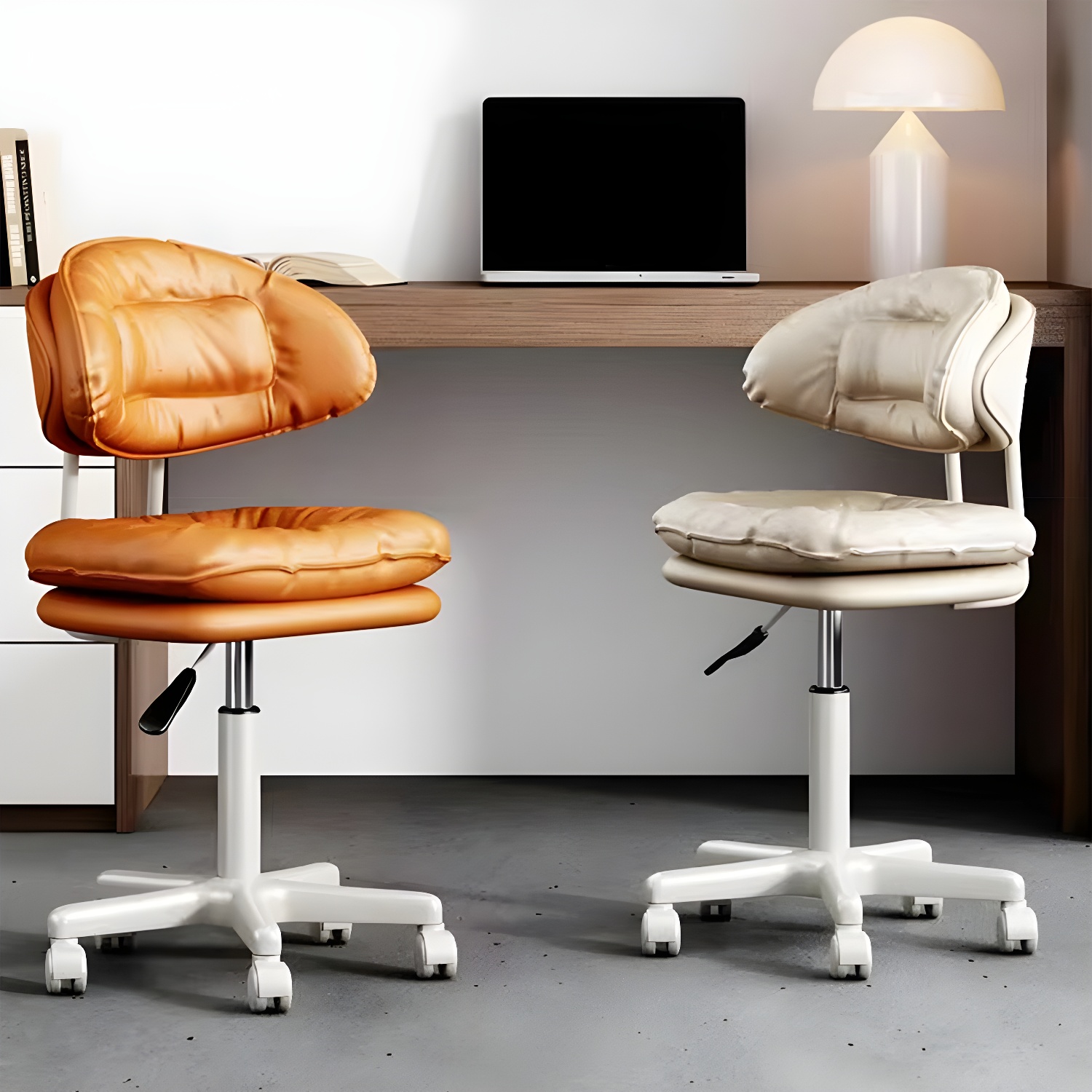 BarberPub Hair Salon Styling Chair with Wheels Adjustable Height Water Resistant