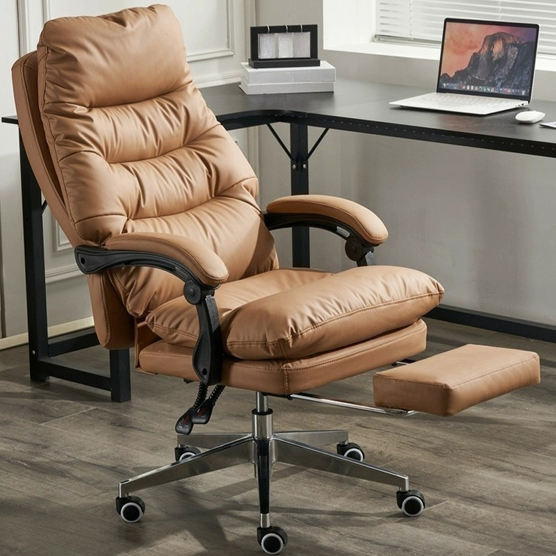 Ergonomic Modern High-Back Executive Chair with Fixed Arms and Metal Base