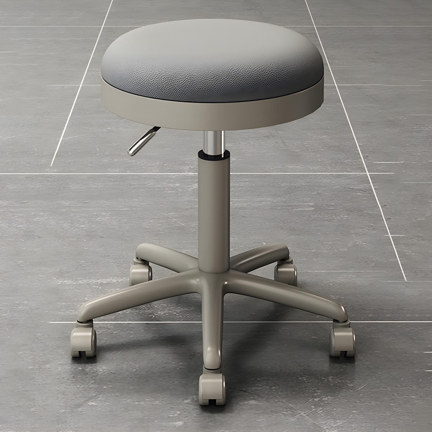 Upholstered Styling Chair with Castors - Adjustable Beauty and Photo Studio Chair