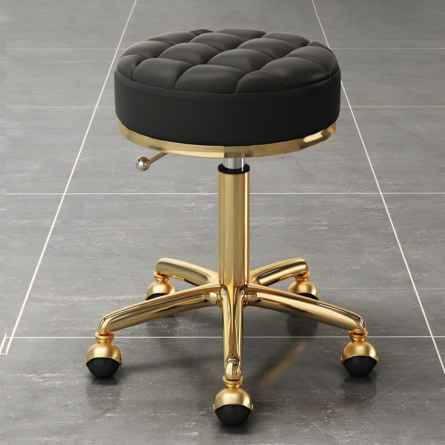Multi Colour Silver/Gold Leg Styling Chair with Wheels Adjustable Height
