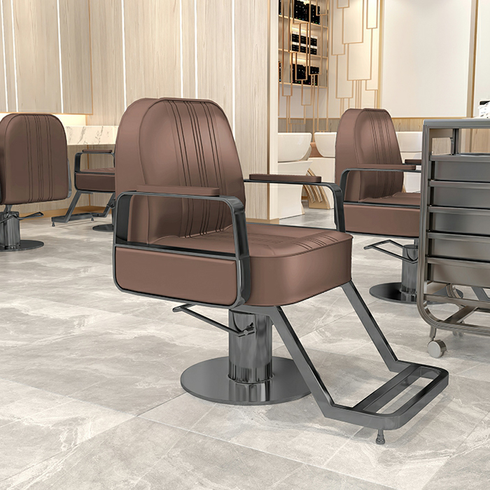 Metal Frame BarberPub Styling Chair with Footrest Adjustable Salon Chair Multi Colour