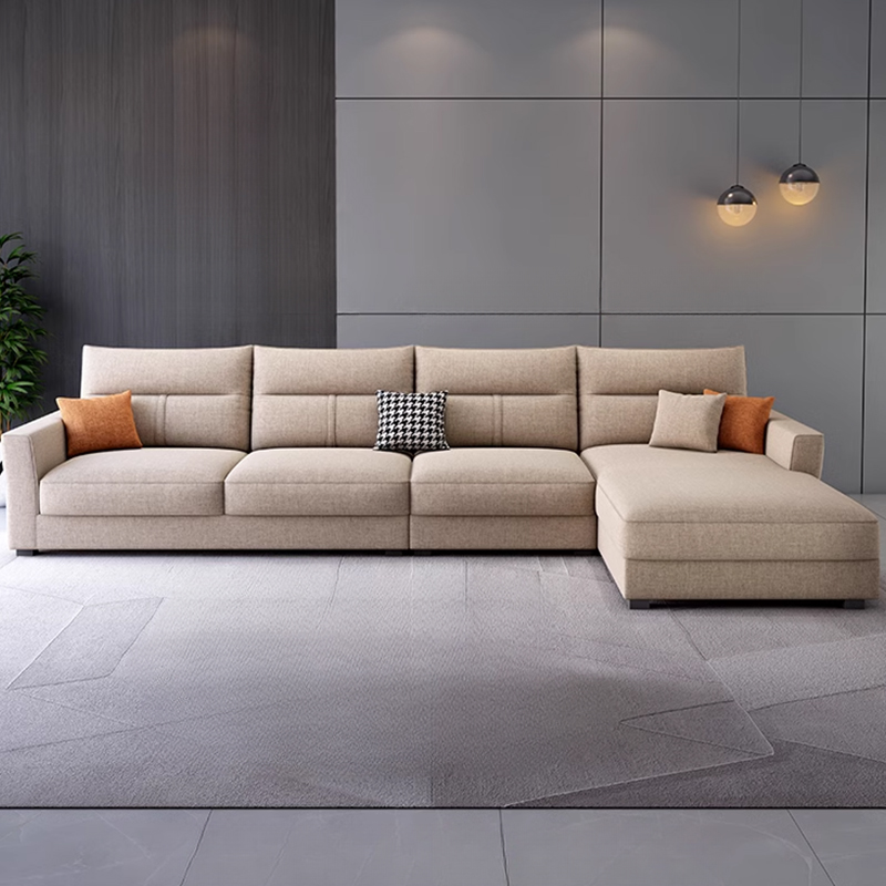 Modern 3-Piece L-Shaped Sofa & Chaise with Concealed Support