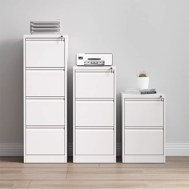 Contemporary Free Standing Fireproof Steel Vertical Filing Cabinet/Horizontal Filing Cabinet with Soft Close Drawers and Key Lock