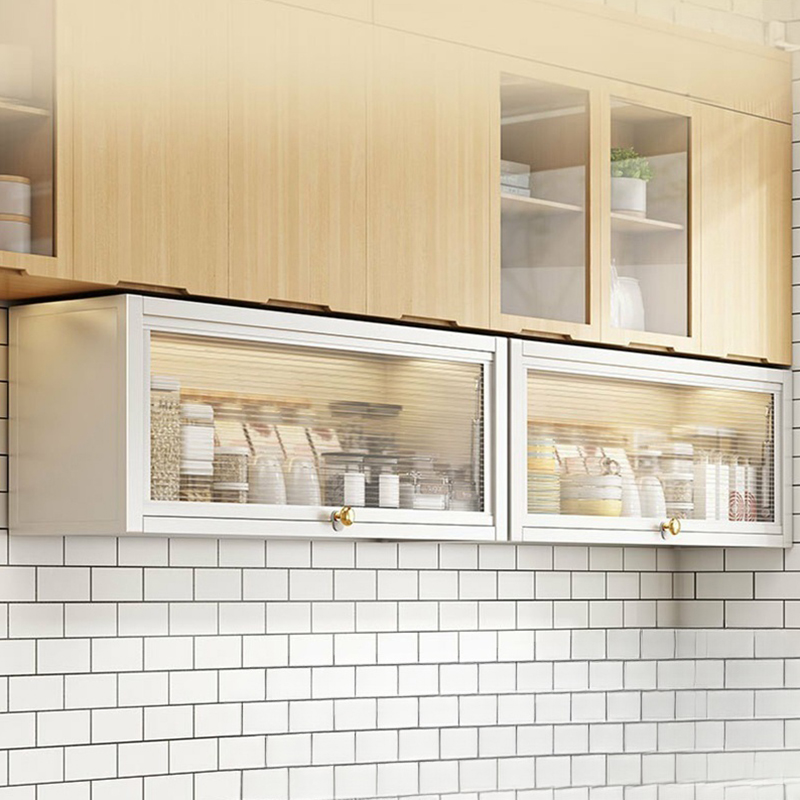 Modern White Finished Magnetic Floating Mount Accent Cabinet with 1 Shelf and 1 Door in Metal