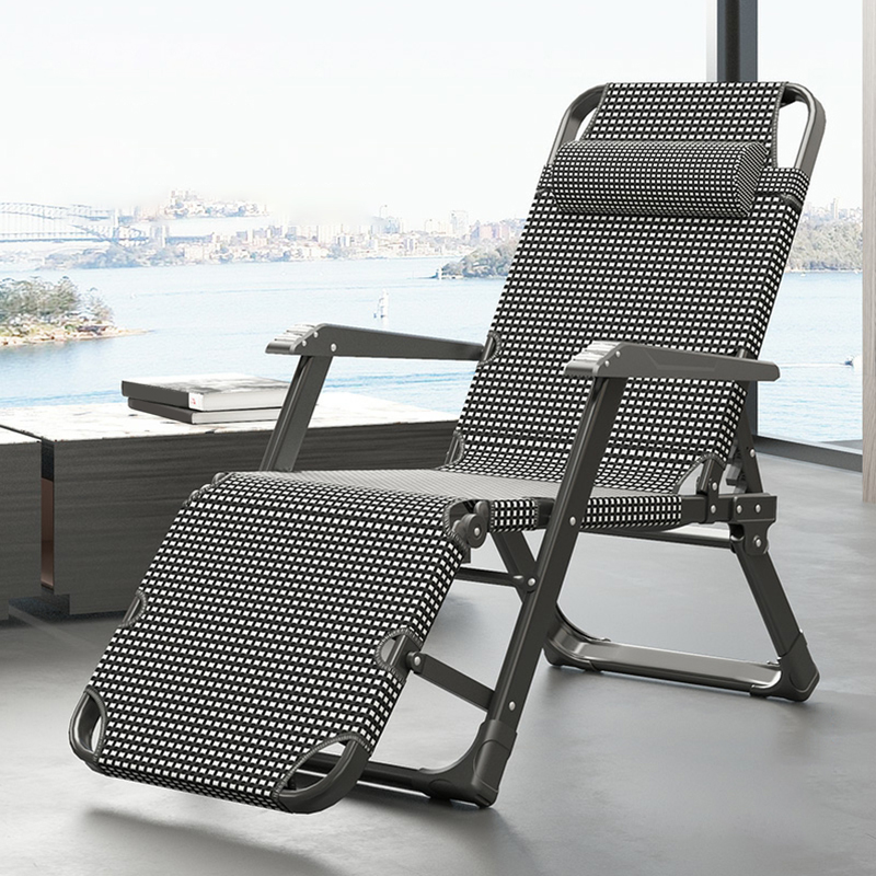 Metallic Foldable Recliner with Upholstered Cushion & Headrest , Multi Colour