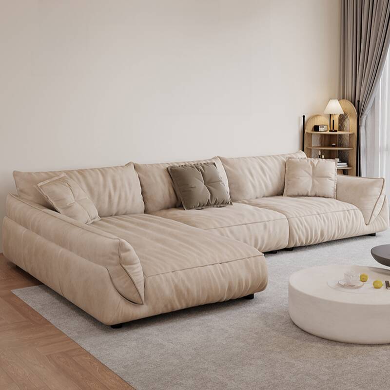 3 Piece Set/2 Pc L-Shape Ivory Watertight Left Hand Facing Sofa Chaise for 4/3 Person, 1 Chaise