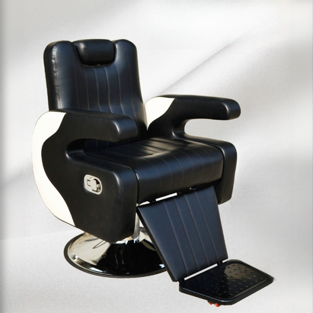 Watertight Reclining Barber Chair with Metal Frame, Flexible Height