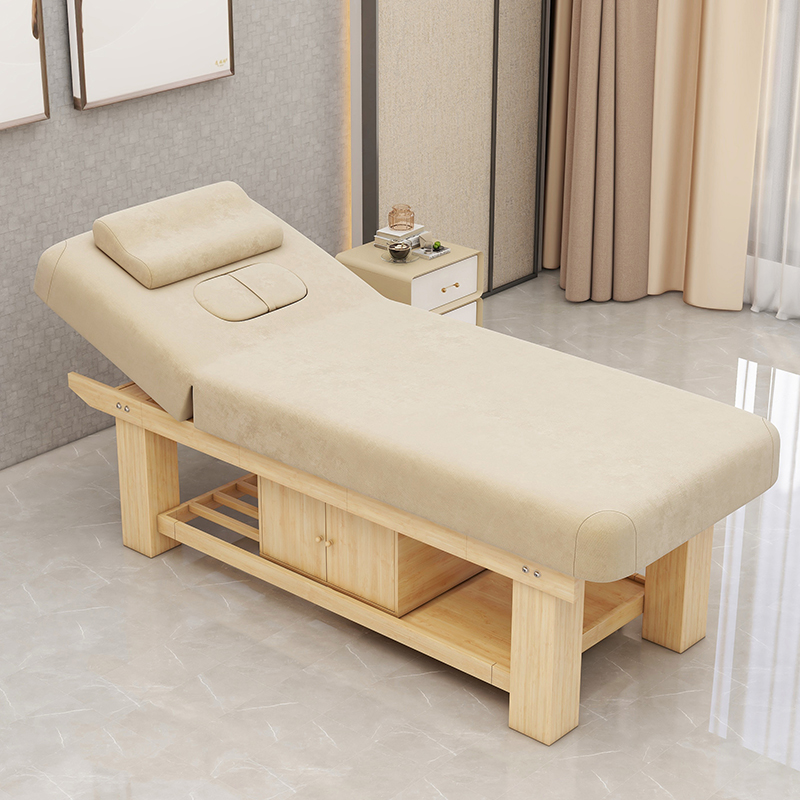 Rectangular Abrasion Resistance Massage Bed with Timber Trestle Base