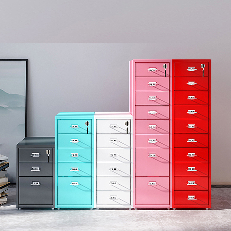 Office-Ready Free Standing Vertical Filing Cabinet: Damp-proof with Table Top Orientation and Storage Container