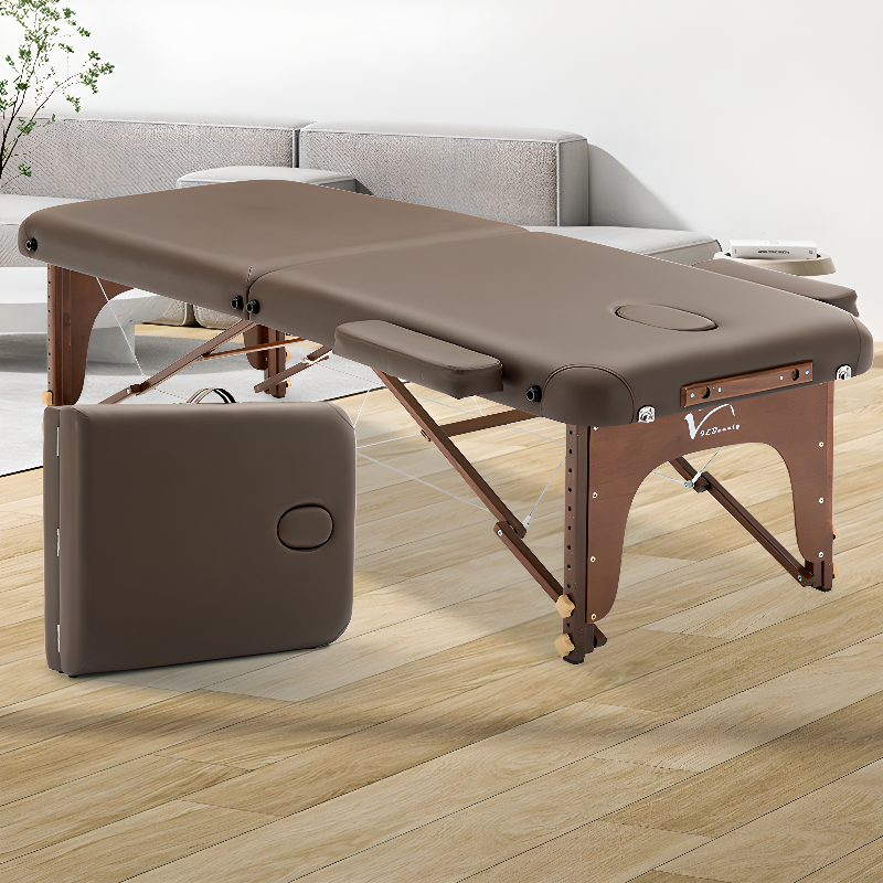 Lightweight Easy To Carry Moves Up and Down Nestable Outdoor-appropriate Facial Bed with Lumber H-Shape Base