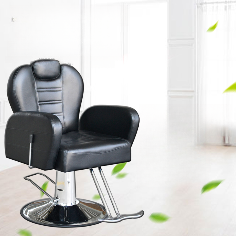 Hydrophobic Rotating Adjustable Height Padded Barber Chair with Winged Chair