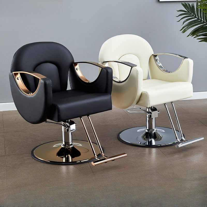 Ergonomic Oblong Styling Chair with Iron Frame, Solid Colour, and Adjustable Footrest