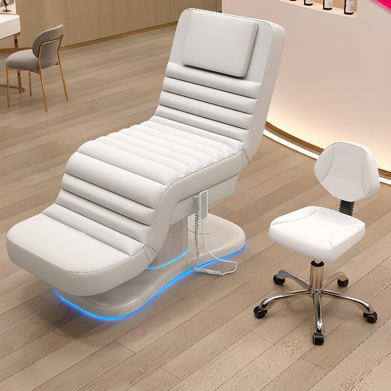 Adjustable Height Rectangle Cylinder Stainless Steel Facial Bed