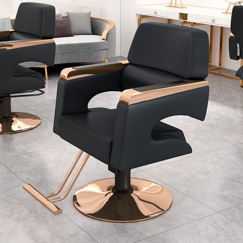 Multi-levelled Watertight Swivel Barber Chair with Footrest and Padded Back