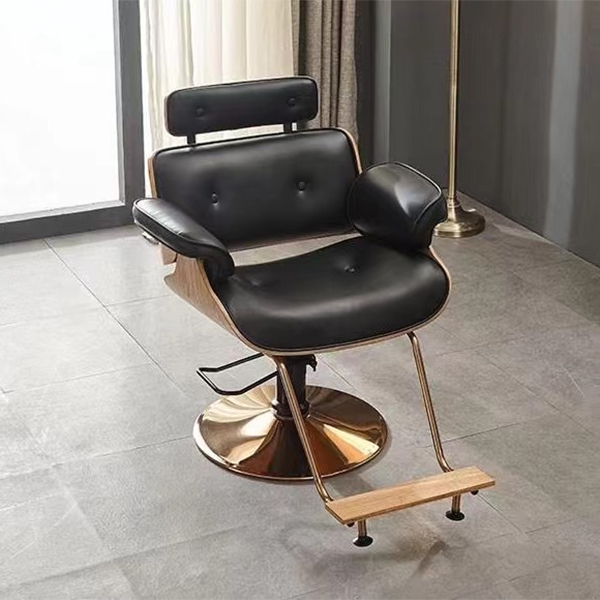 Adjustable Height Rectangular Styling Chair with Solid Colour Pattern, Alloy Frame, and Footrest
