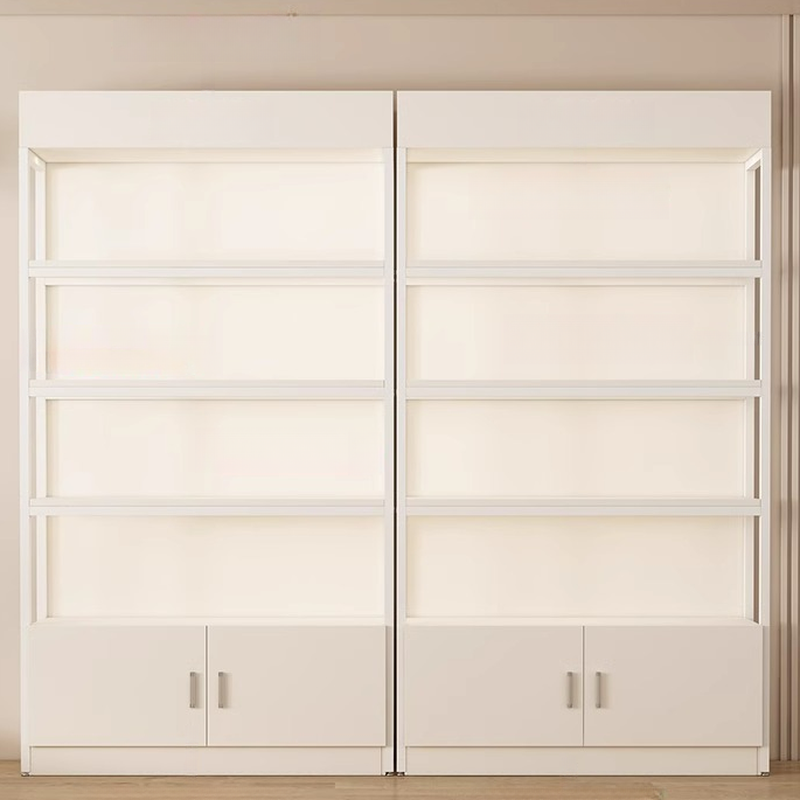 Slab Material Display Stand with Receptacle, 5 Shelves, Open-air Storage, Unattached