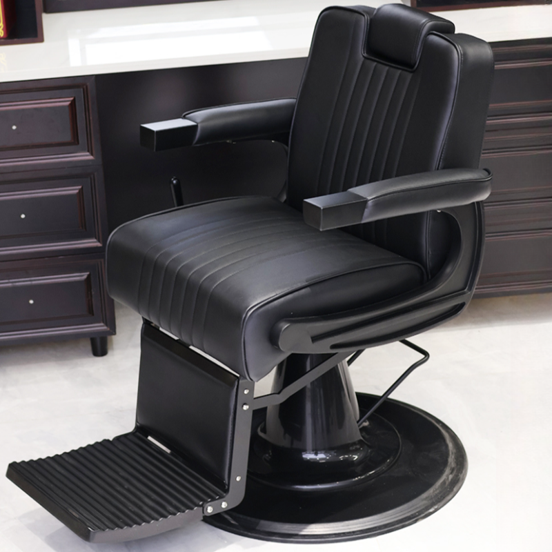 Rainproof Oblong/Square Upholstered Barber Chair with Metal Frame and Footrest