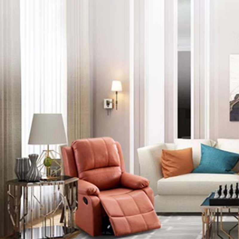 Contemporary Solid Colour Timber Reclining Deck Chair with Rocker/Swivel Rocker Base, Lumbar Support, and Independent Foot Movement