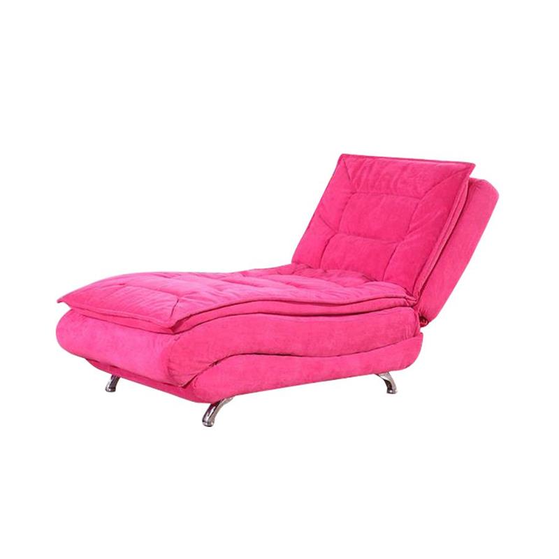 Minimalist Solid Colour Reclining Chaise Bench with Pillow