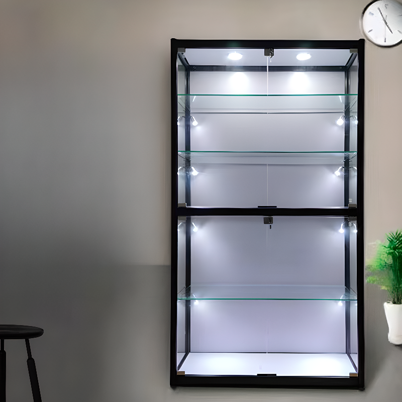 Vitreous Flooring Curio Cabinet with 5 Shelves and Sealed Cabinet