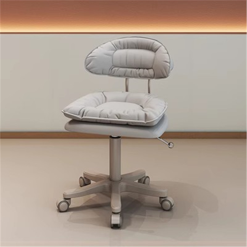 Oblong Grey/Amber Colour/Ivory Metal Styling Chair with Castors, Swivel & Adjustable Height