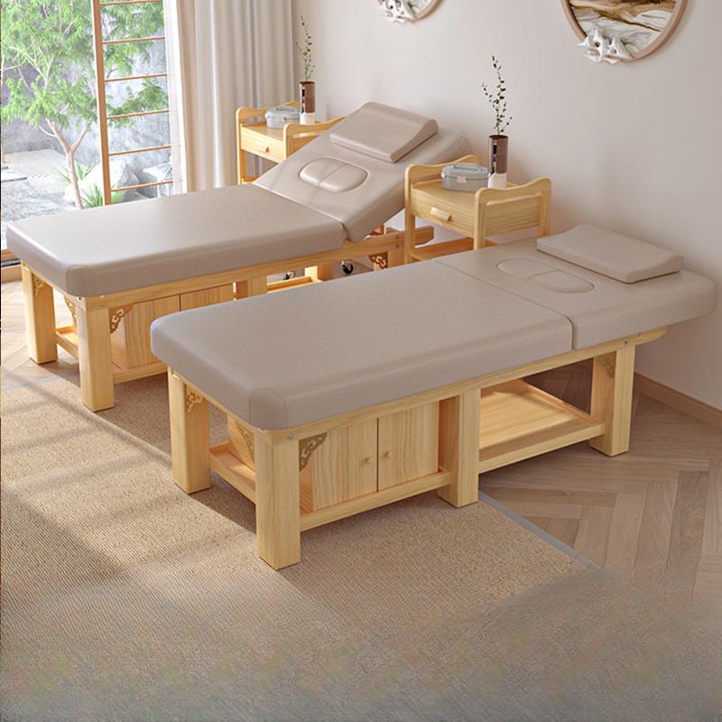 Rectangular Warp Resistant Timber Trestle Massage Bed with Fixed Height