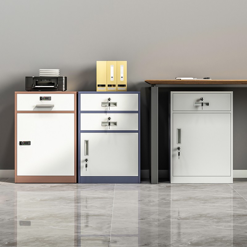 Casual Steel Vertical Filing Cabinet with Receptacle, Soft Close and Key Lock/Electronic Lock