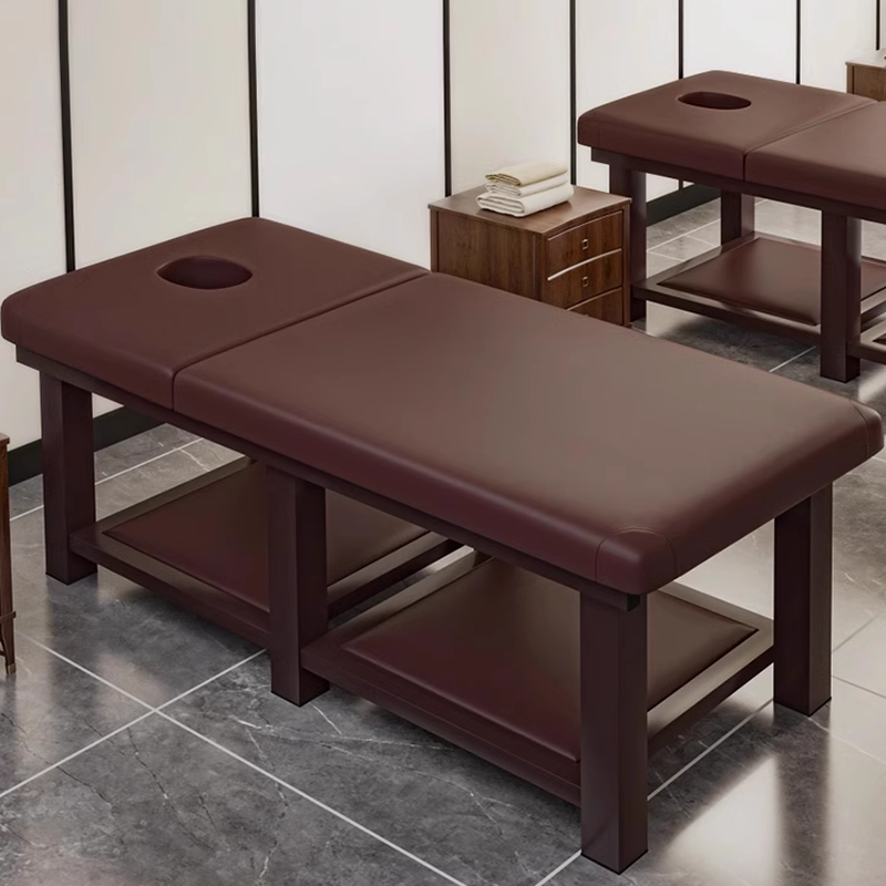 Rectangular Massage Bed with Storage, Alloy Slab Base, Fixed Height
