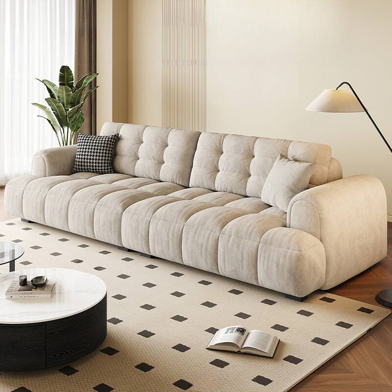 Drawing Room Sofa/Loveseat/Single Sofa with Biscuit Back, Off-White, and Concealed Support