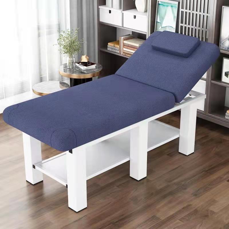 Fixed Height Alloy Rectangle Massage Bed with Trestle Base and Protective Feet