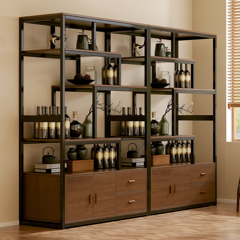 Ground Curio Cabinet with 7/8 Shelves and Accessible Storage